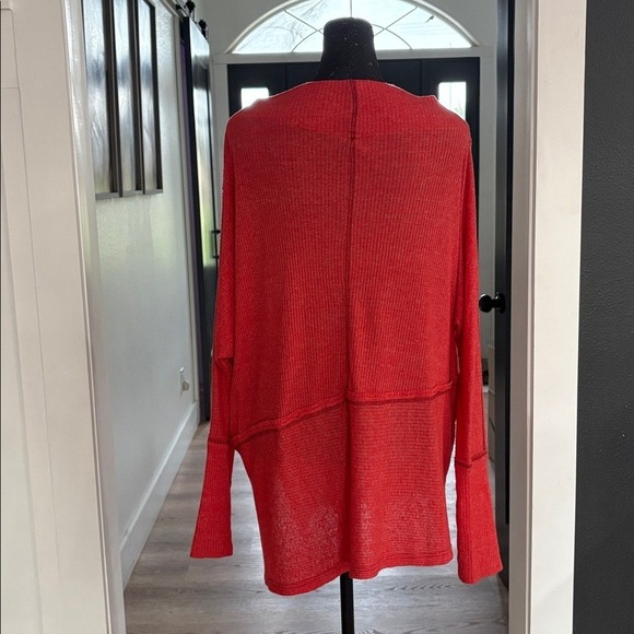 Free People We The Free Londontown Thermal Top Burnt Orange Asymmetrical XS - Picture 3 of 15